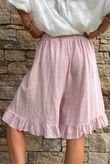 Lina Linen Blend Frill Short Washed Antique Rose